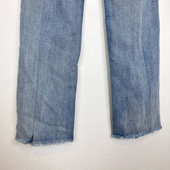 NWT EB DENIM OG High Waisted Raw Hem Straight Leg Jeans in Newport Size 30 - Picture 8 of 9
